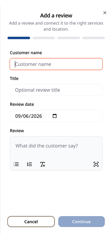 Simplified Flax add review form for Acton and Fox